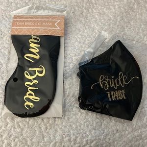 Team Bride eye mask and Bride Tribe face mask